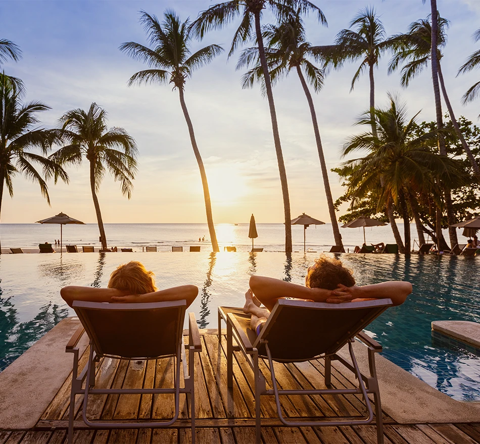 retired couple lounging while on vacation retirement blueprint